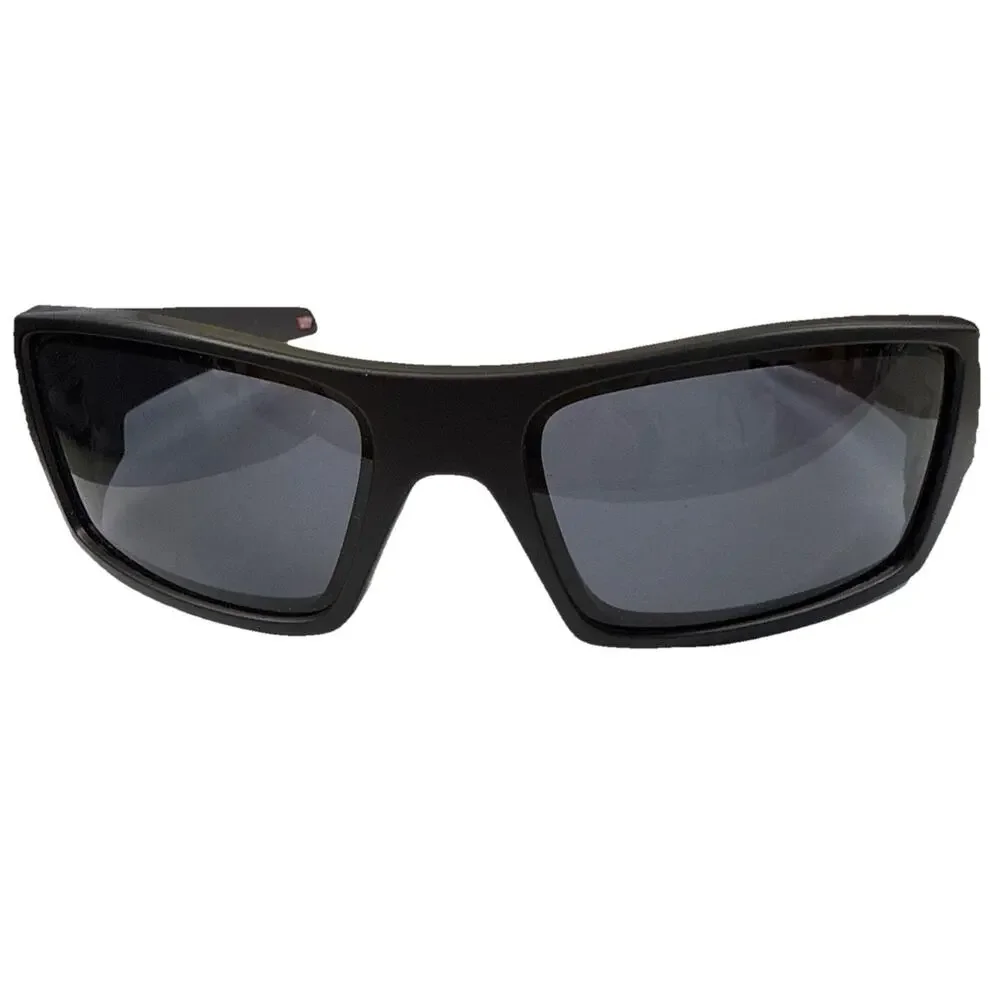 Oakley Men's Gascan Rectangular Sunglasses - Matte Black/ Grey + Eyewear Leash